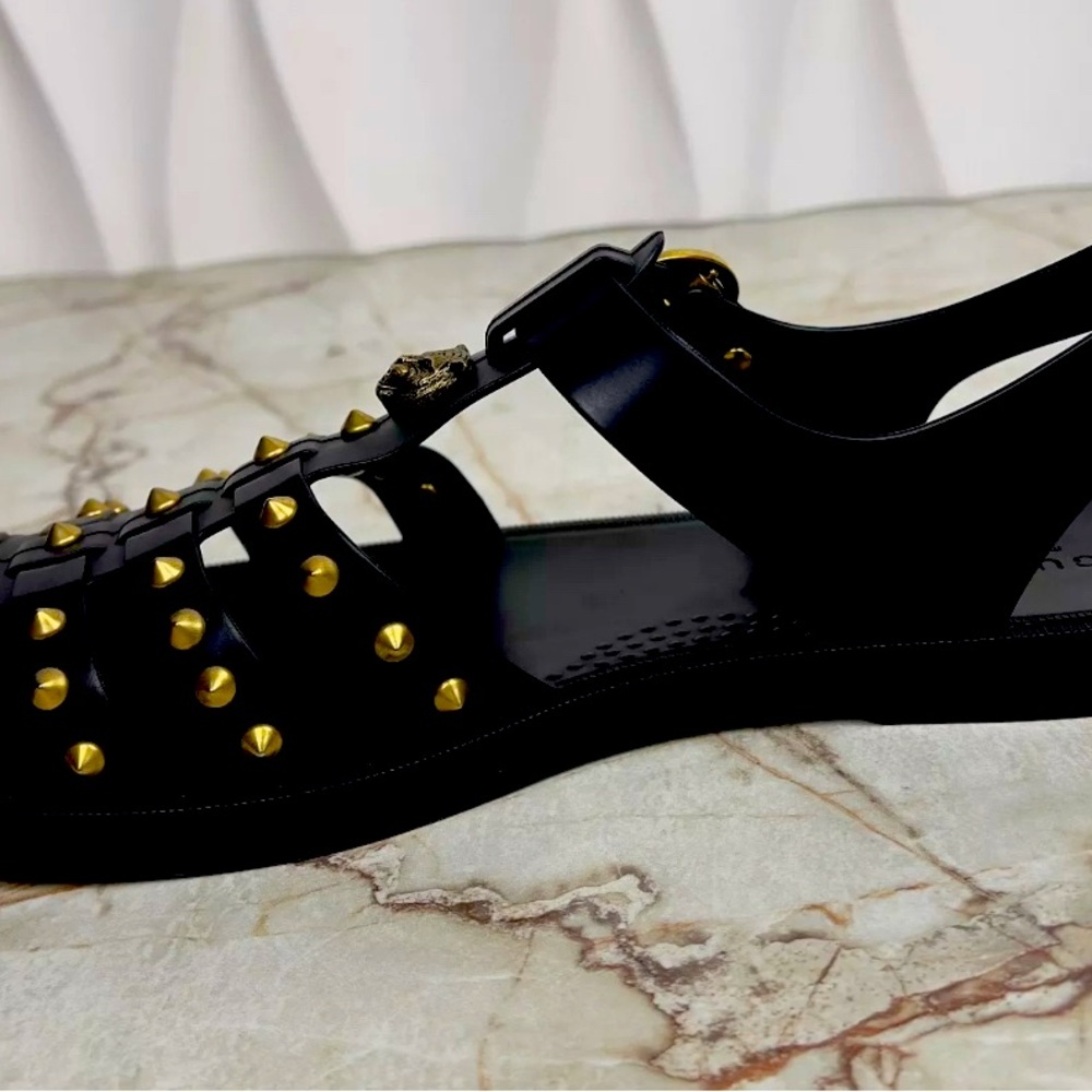 Gucci Tiger Men's Jelly Gladiator Sandals Shoes Studded Size 11 Authenticated - Picture 10 of 12
